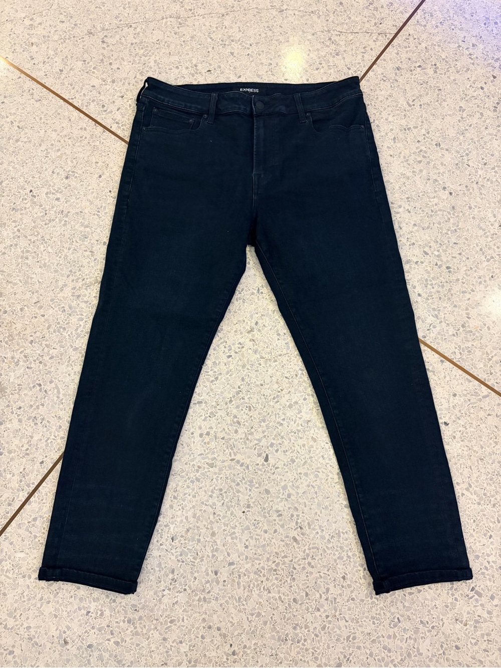Express Men's Dark Blue Skinny Jeans